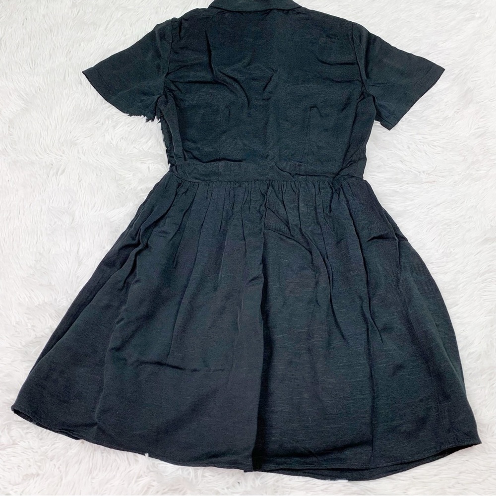 J Crew Collection shirtdress with jewel buttons short sleeve in‎ black - Picture 4 of 11